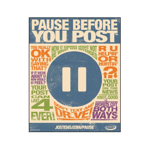 Pause Before You Post™ Poster-Blue [RN-135]