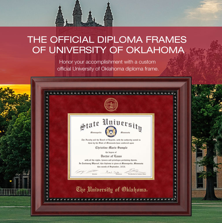 University of Oklahoma Advanced Programs Norman, OK Diploma Frames