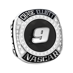 Chase Elliott Black and Silver Fan Ring
